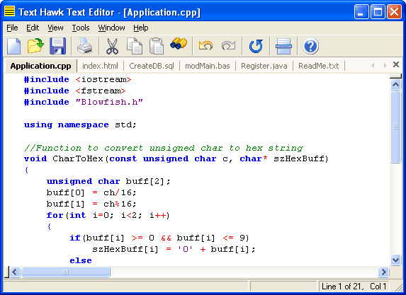 Text Hawk Text Editor 5.01 screenshot